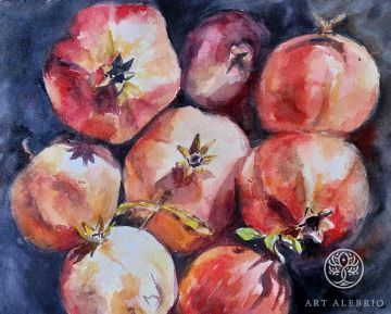 My watercolors 'Pomegranates'