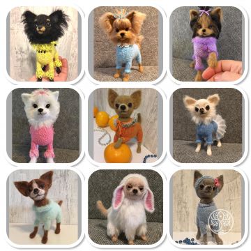 Collection of crocheted dogs