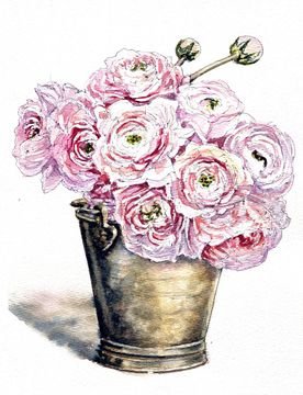 Roses in a copper bucket