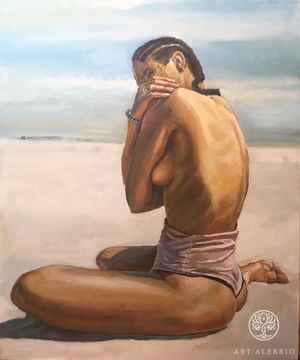 Painting “Girl on the Beach” oil on canvas
