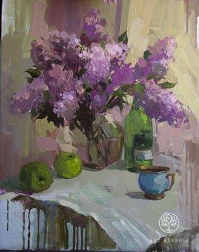 Lilac and green apples