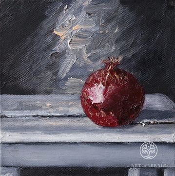Pomegranate on the table.