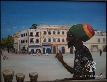 On the square in Essaouira (Tatyana Tarasova) oil, canvas on cardboard 30x40 2018