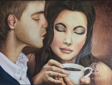 “Under the whisper of coffee”, oil on canvas, 30x40