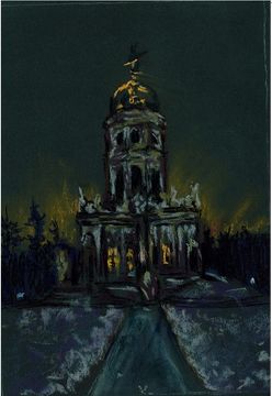 Церковь в Дубровицах, зима, ночь