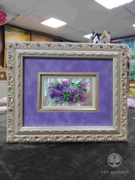 Painting on mother of pearl "Lilac"