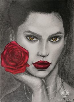 Girl Rose with a rose