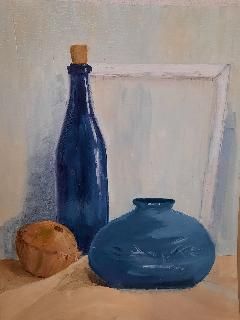 Still life with a blue bottle