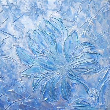 BLUE FLOWER Textured painting