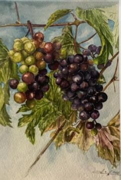 Branch of grapes. Print on canvas
