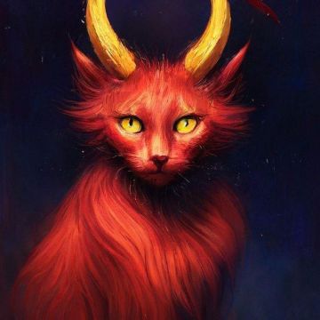 cat with horns