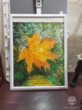 Painting Autumn Leaf Watercolor
