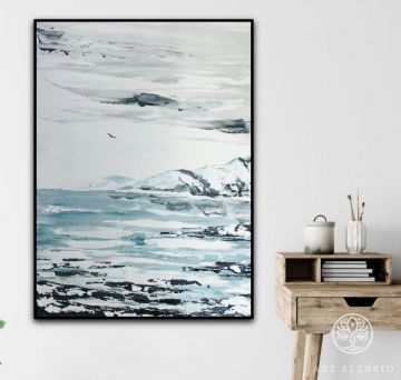 Abstract seascape acrylic painting 