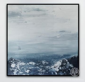 Abstract acrylic painting for the interior seascape 